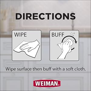 Wipe Surface Then Buff With a Soft Cloth