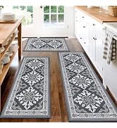 DailyCuddles 3-Piece Kitchen Rugs, Non-Slip & Washable Floor Mats, Water-Absorbent Area Pad, Stan...