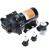Amarine Made Water Pressure Diaphragm Pump 12V 15.0 LPM 4.0 GPM 60PSI for Caravan/rv/Boat/Marine