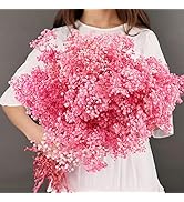 Dried-Babys-Breath-Flowers-Bouquet, 17.2In 5000+ Pink Flowers, Natural Gypsophila Branches for We...