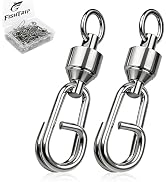 FishTrip Fishing Ball Bearing Swivel with Oval Split Rings, 25/50 Pack High Strength Stainless St...