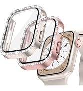 2-Pack Goton Bling Case for Apple Watch 40mm SE (2nd Gen) Series 6 5 4 Screen Protector, Women Gl...