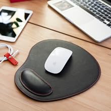 Londo Oval Leather Mouse Pad with Wrist Rest