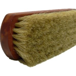 valentino garemi shoe brush brilliant white horse hair pear wood handle boot shine polish buff