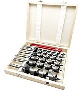 Auger Drill Bit for Wood 9 Inch with 7 Inch Carpentry Pencils (8-Piece Auger Bits Set)