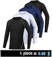 HOPLYNN 4 Pack Youth Boy’s Compression Pants Leggings Tights Athletic Base Layer Under Pants Gear...
