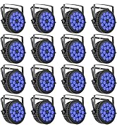 Par Lights LED Stage Lights, U`King 18X12W RGBW 4-in-1 Uplights Stage Lighting Effect by DMX and ...