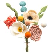 Glaciart One Wool Felt Flowers Set – Handcrafted Artificial Arrangement with Colorful Stems, Eco-...
