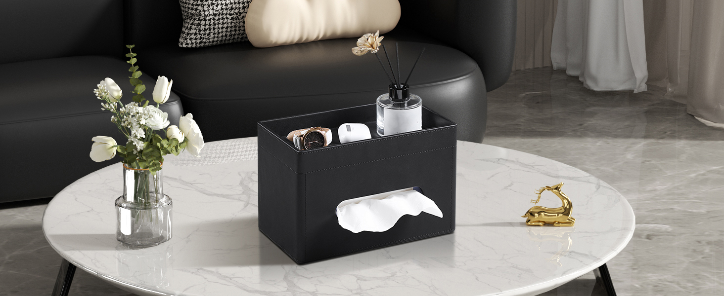 tissue box cover with tray