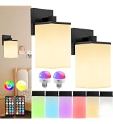 ZSLAIFU Battery Operated Wall Sconce with Rechargeable Lights Bulb, Sconces Wall Decor Set of 2 B...