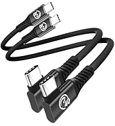 JavicTech Short Right Angle USB C Cable 1ft 2 Pack, 40Gbps USB 4 USB C Thunderbolt 4 Cable, 240W ...