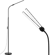 LED Floor Lamp, 15W/1800LM Bright Floor Lamps for Living Room with Double Head, Adjustable Goosen...