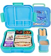Caperci Bento Box for Kids - Leak-Proof Toddler Lunch Box Container with 2 Modular Containers & 4...