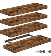 QEEIG Floating Shelves Bathroom Shelf Bedroom Kitchen Farmhouse Small Book Shelf for Wall 16 inch...