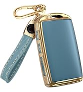 Lucrum for Mazda CX5 Key Fob Cover and Leather Keychain - Full Cover Key Case for Mazda 3, 6, CX-...