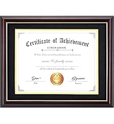 ELSKER&HOME 8.5x11 Diploma Frame - Matte Reddish Brown Wood Color Frame - Made for Certificates&D...