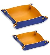 Sutfmwe Leather Jewelry Valet Tray, Stylish Folding Travel Organizer Tray for Women and Man, Leat...