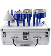SHDIATOOL Diamond Drill Core Bits Set for Porcelain,Triangle Shank Hole Saw Cutter for Tile Marbl...