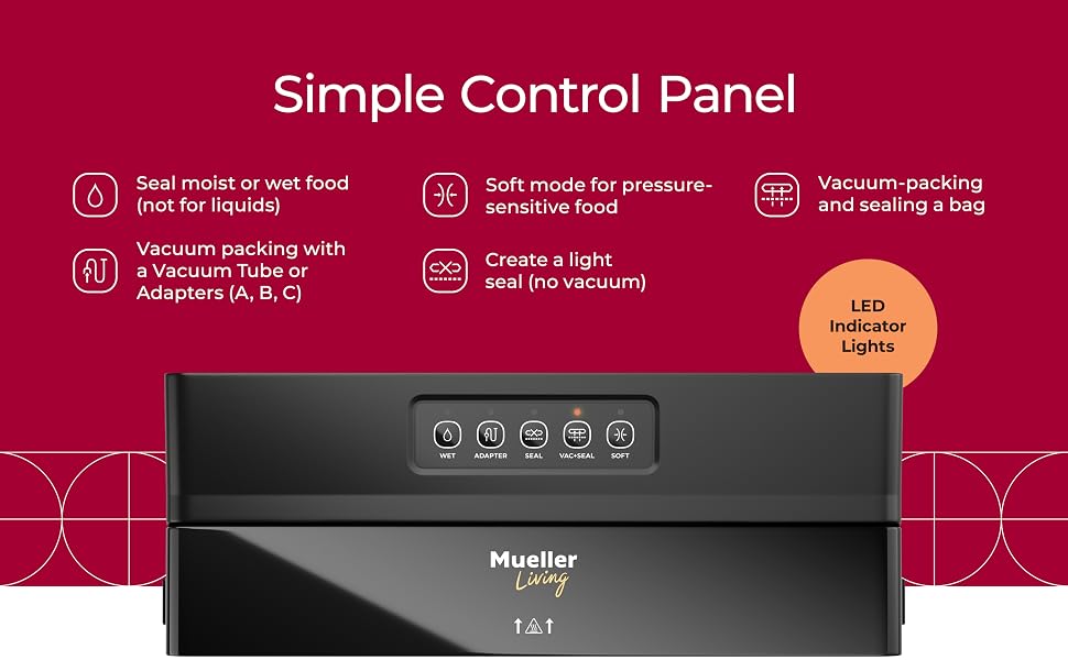 mueller vacuum sealer simple control panel
