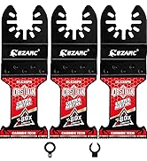 EZARC TiAlN Obsidian Carbide Oscillating Saw Blades (Pro), Oscillating Tool Blades for Hard Metal...