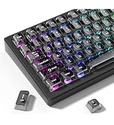 dagaladoo Grey Clear keycaps,Transparent keycaps 60 75 100 Percent,Ceramic Jelly Keyboard caps Se...