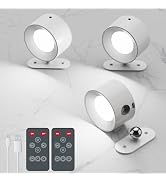 AKSDA 3Pack Battery Operated Wall Sconce, 3 Color Modes 3 Brightness Levels 360°Rotation Lighting...