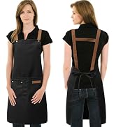 DILLMAN Art Aprons for Men Women Painting Pottery Baking, H Back Straps Waterdrop Kitchen Chef Co...