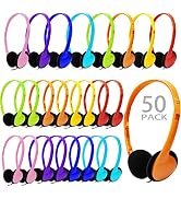 CN-Outlet Classroom Headphones Bulk 50 Packs Multi Color for School Students Kids Children Toddle...