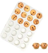 CAKETIME Silicone Mini Muffin Pan, 24 Cups Nonstick Mini Cupcake Pan for Baking Mini Muffin, Mini...