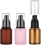 Segbeauty 1oz Frosted Glass Travel Bottles for Toiletries in Mixed Color, 3 Pack Empty Travel Siz...