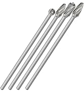 Sworker 4Pcs Long Carbide Burr Set 1/4" Shank Total L 6.1" Die Grinder Bits Rotary Rasp Attachmen...