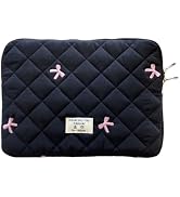 HICARRY Puffy Laptop Sleeve Case Cute Quilted Computer Bag, 13 Inch Bow Embroidery Printed Laptop...