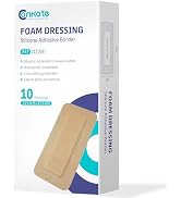 Conkote Silicone Bordered Foam Dressing 2‘’x 5‘’, Water-Resistant & Comfortable, Box of 10 Dressings