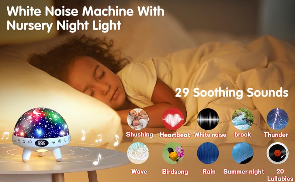 star projector night light kids baby white noise machine
