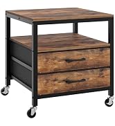MAHANCRIS Mini Fridge Stand, 4-Tier Fridge Stand with Storage, Rolling Fridge Cart with 2 Drawers...