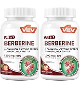 VEV Berberine Supplement with Ceylon Cinnamon for Daily Wellness Support– 2 Bottles (240 Capsules...