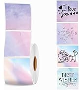 Joatuxul 2''×2‘’ Fold Thermal Sticker Labels, Self-Adhesive 2 Inch Round Direct Thermal Labels, M...