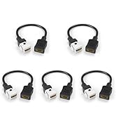 VCE 5-Pack HDMI Keystone Jack, Female to Female HDMI Pigtail Cable 4K HDMI2.0 Keystone Coupler fo...