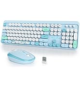 iTastatur Typewriter Wireless Keyboard and Mouse Combo,2.4G Office 104 Keys Full-Sized Retro Punk...