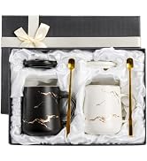 ZENFUN 2 Pack Ceramic Mug Set for Couple, Coffee Mugs with Gift Box, Engagement Wedding Gift 13.5...