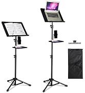 AW Music Sheet Stand Widened Stable Tripod Base Storage Tray Carrying Bag | Height-Adjustment fro...