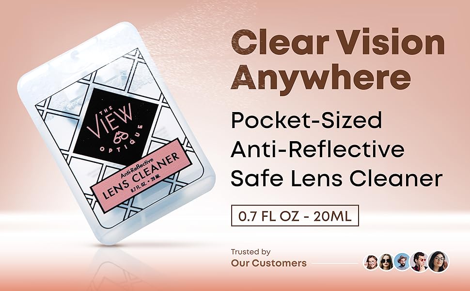 Anti Reflective Safe lens cleaner spray, Square Lens Cleaner Spray