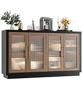 FOTOSOK Buffet Cabinet with Storage, 55.1" Large Sideboard Buffet Table, Modern Sideboard Kitchen...