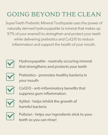 superteeth prebiotic toothpaste, mineral