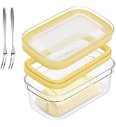 ShineMe Butter Slicer Cutter, Airtight Plastic Butter Dish with Lid, Butter Stick Container with ...