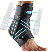 AGPTEK Ankle Brace for Women Men, Adjustable Lace-Up Ankle Support with Removable Splints for Spr...
