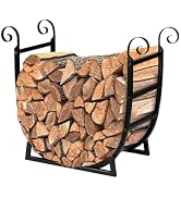 Velway Firewood Rack for Indoor - Heavy Duty Metal Firewood Holder Loaded to 220lbs with Stable H...
