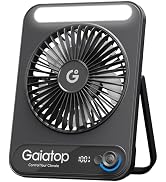 Gaiatop Small Desk Fan, 4000mAh Portable Fan for Travel with 3 LED Light, Max 18 Hrs Desk Fans Qu...