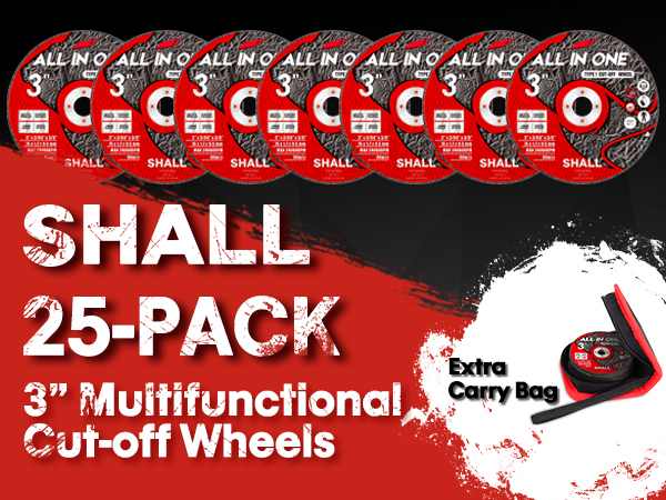 25-PACK 3" Multi-functional Cut-off Wheels