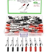 Ruibapa 50PCS 52mm/2inch Metal Alligator Clips Red+Black kit Alligator Clips Electrical Test Clam...